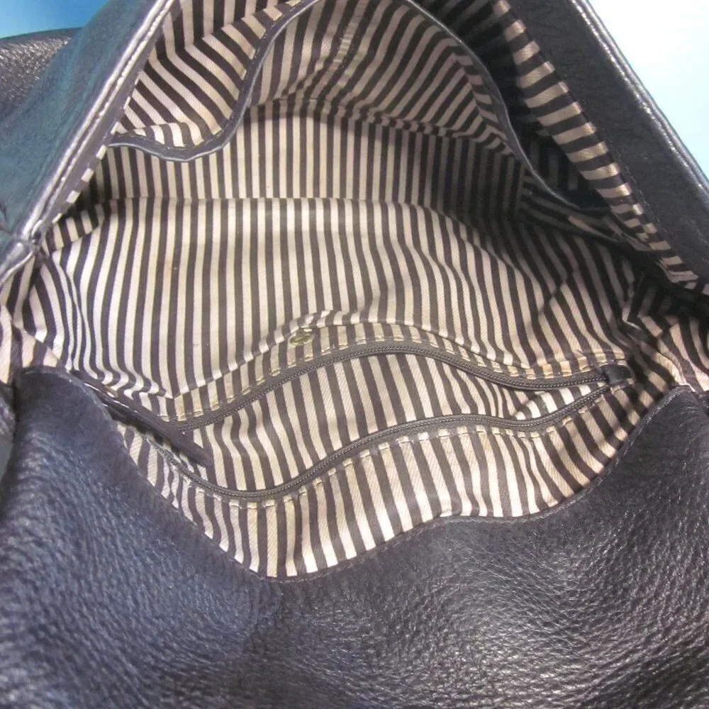 Kate Spade Black Pebbled Leather Purse Shoulder Bag Flap Top Bag